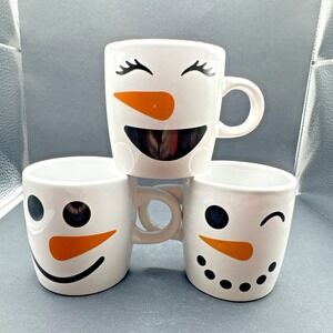 3 Small Sowman Cups/Mugs Bay Island 2 3/4 High X 2 1/2 Wide Perfect For Espresso